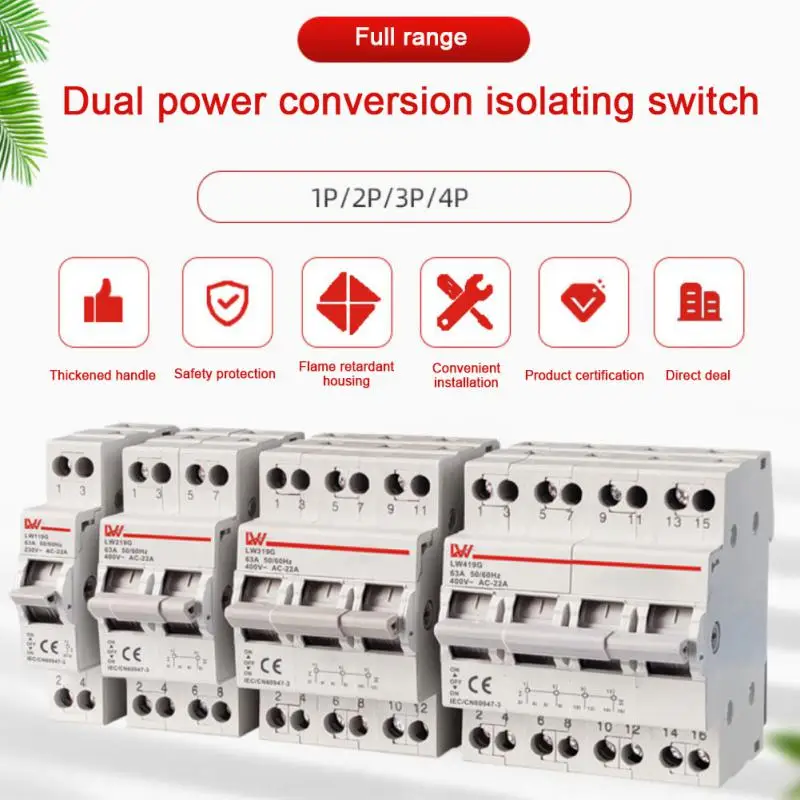 63A MTS Dual Power Manual Transfer Switch Interlock Circuit Breaker