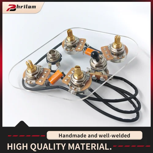 PHRILM 2T2V SG Kit de arnés precableado para guitarra eléctrica con interruptores individuales, conector de salida de audio, 500KPot para guitarras tipo SG