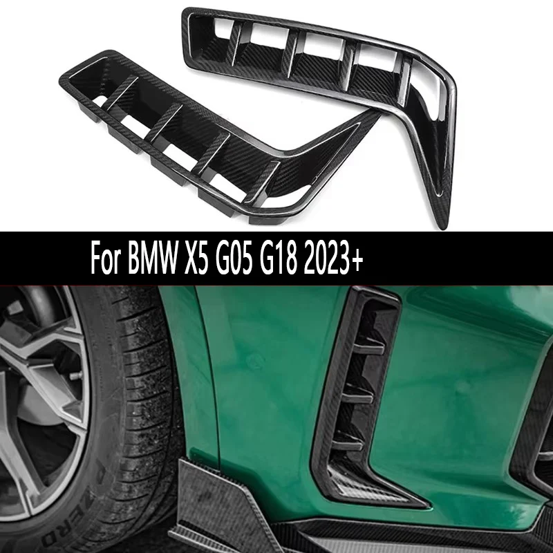 

For BMW X5 G05 G18 LCI 2023+ Dry Carbon Fiber tuyere Car Front Bumper Air Intake Vent Trims auto parts Upgrade body kit