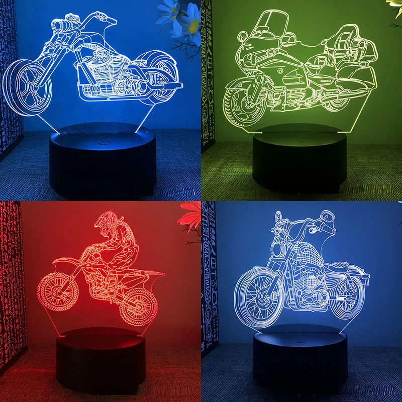 Mountain Racing Motorcycle 3d Led Night Light For Bedroom Fighter Mountain Bike Lava Lamp Children\'s Room Decor Birthday Gift