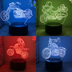 Mountain Racing Motorcycle 3d Led Night Light For Bedroom Fighter Mountain Bike Lava Lamp Children's Room Decor Birthday Gift