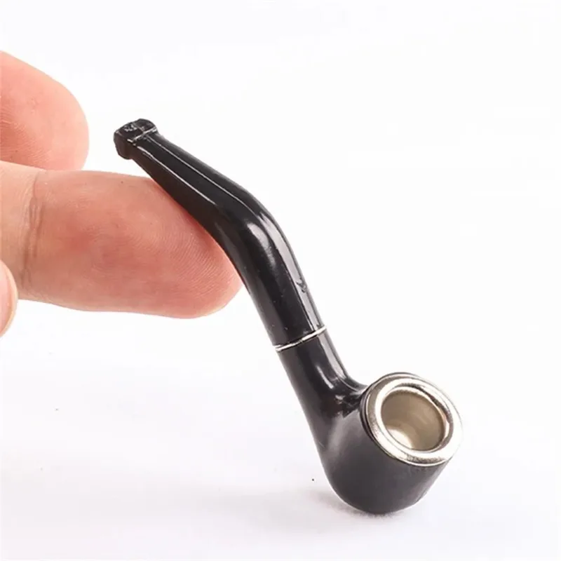 Retro Bakelite Tobacco Pipe Handcrafted from Premium Resin EbonyWood with Bent Filter, Portable Smoking Pipe Premium Men‘s Gift