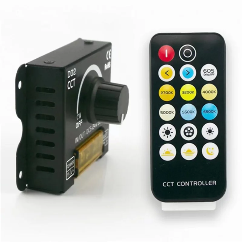 N82R RF Dual Color Dimmer Color Temperature Knob Controller Can Be Remotely Controlled Soft Dimming