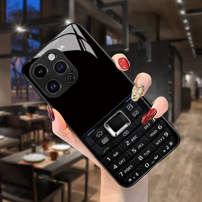 Vintage Phone Case For Iphone 16 15 14 13 Pro 12 11 Max Plus 16Pro Glass Back Phone Case Personalized 15Promax Cover Hard Shell