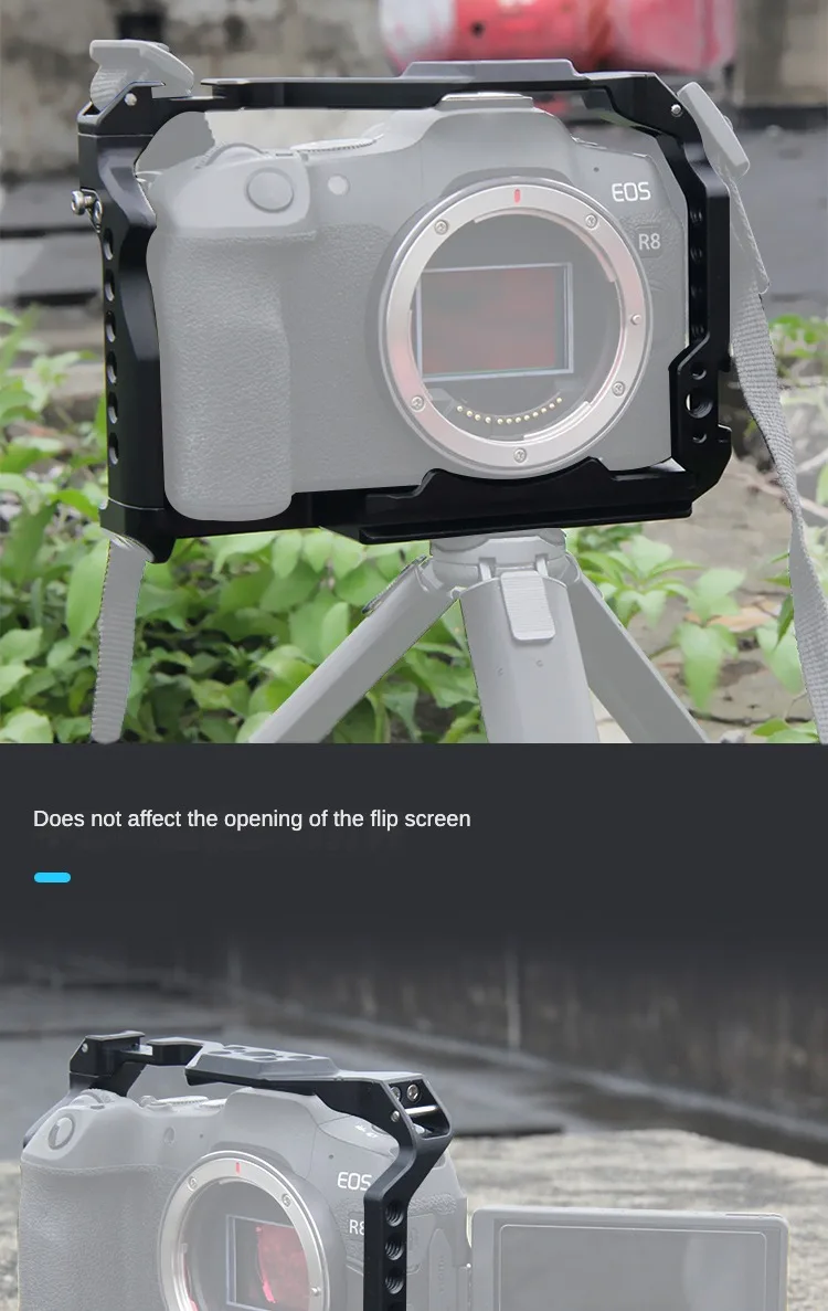 Für Canon EOS R8 DSLR Kamera Käfig Rig Top Griff Grip Kalten Schuh Montieren 3/8 "1/4" ARRI Stativ video Schutz Gehäuse Fall – Detail 15