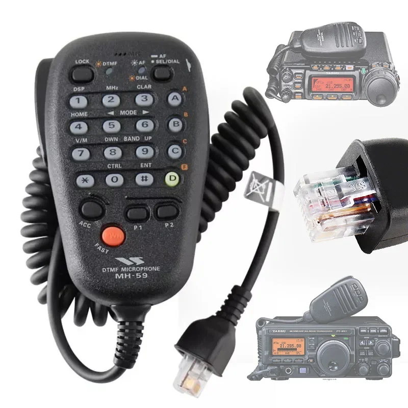 Original Yaesu MH-59A8J Microfono Handheld DTMF Digital Hand Microphone for YAESU FT-857D FT-897D Vehicle Wireless Mobile Radio