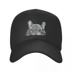 Klasyczna czapka z daszkiem buldog francuski męski damski regulowany Unisex Frenchie pies tata kapelusz Outdoor czapki z daszkiem czapki z daszkiem