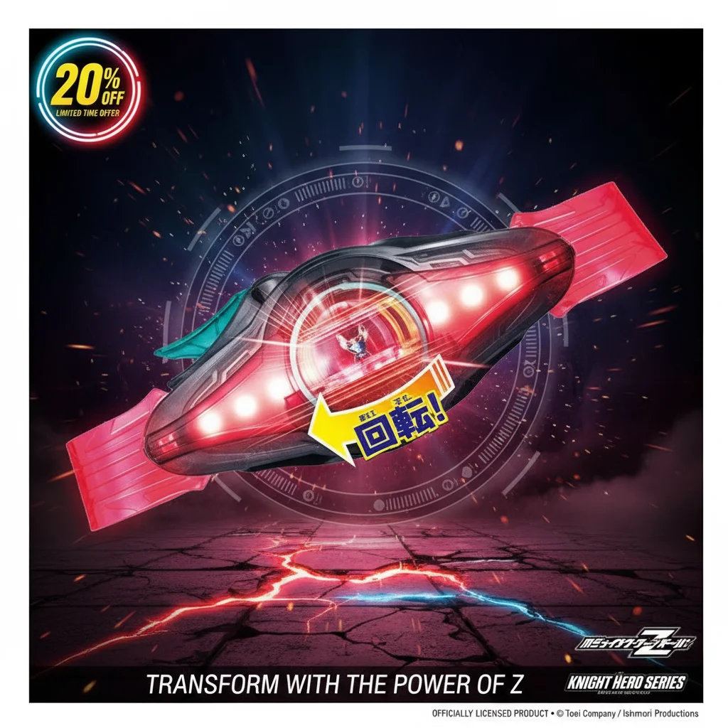 Bandai DX ZEZTZ Driver Henshin Belt with Red Impact Capsule Sound & Light Effects Kamen Rider Transformation Toy 2025