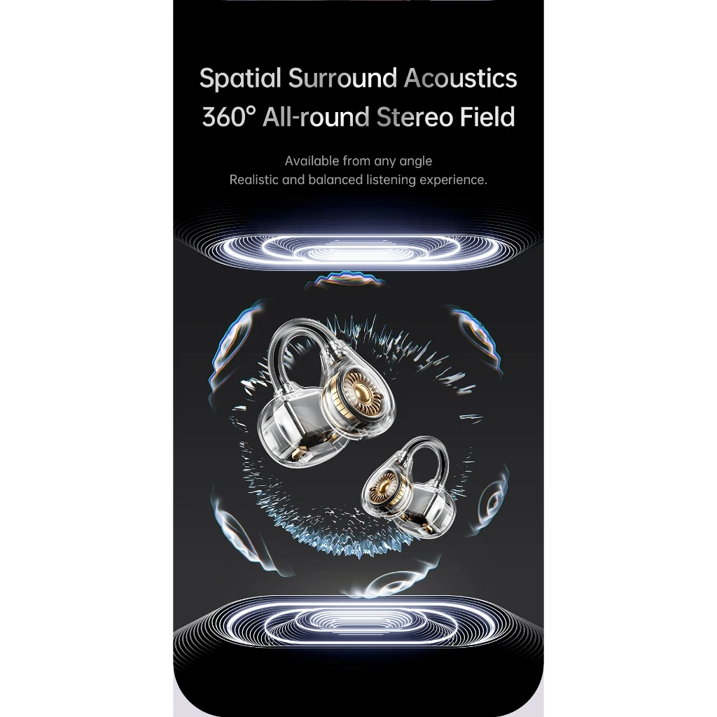 Awei TZ50 توصيل الهواء قرط كبس سماعات لاسلكية بلوتوث 5.4 سماعات أذن مفتوحة كليب على سماعات أذن رياضية IPX6 مقاوم للماء