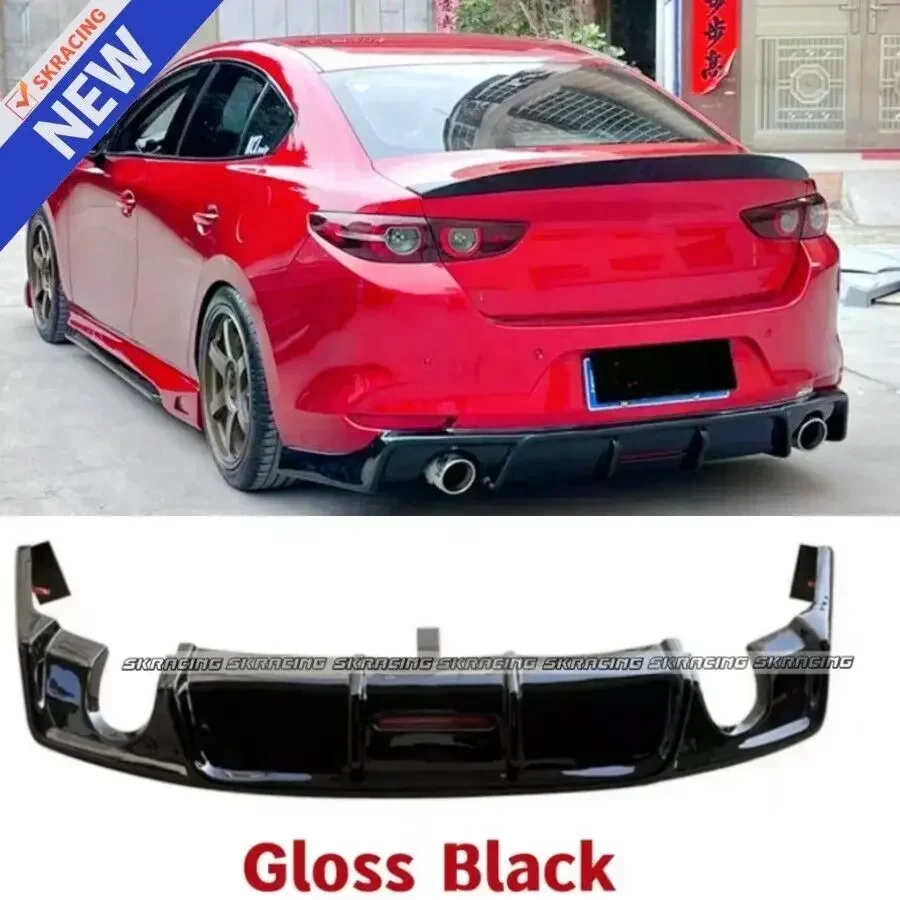 Body Kit Glossy Black ABS Rear Bumper Lip Diffuser Bodykit For Mazda 3 Axela 2020-2022 Car Exterior Parts Decorative