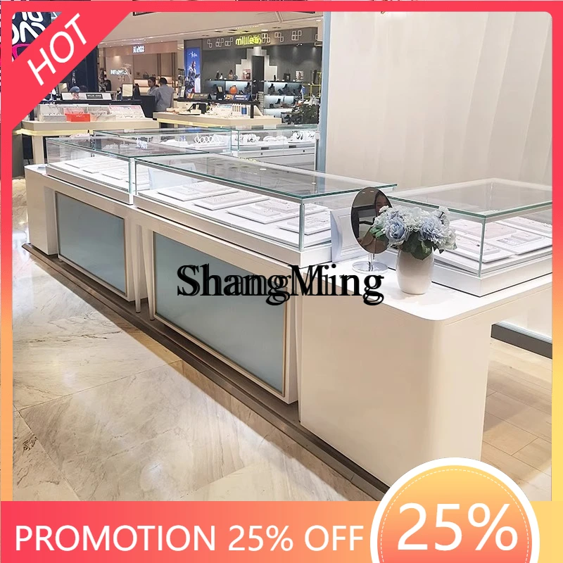 

FG Jewelry Display High-end Jewelry Showcase Whole Store Silver Jewelry Jade Product Display Glass Counter
