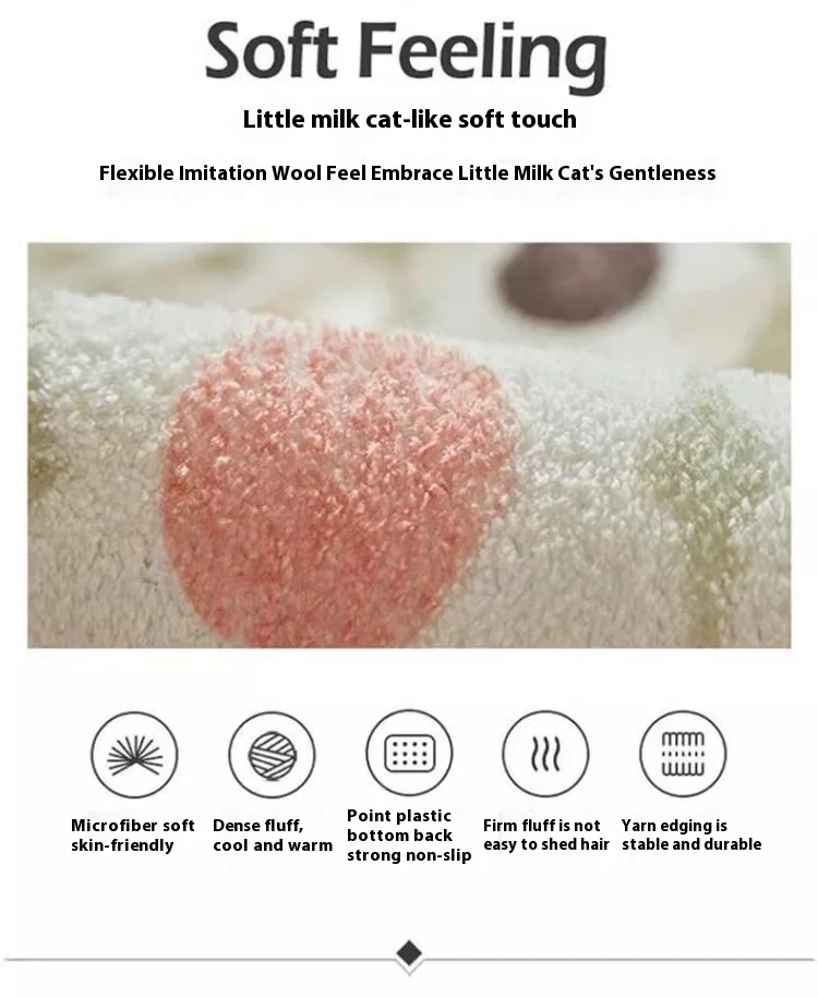 VIKAMA-بطانية كشميرية اصطناعية غير منتظمة ، بساط غرفة نوم ، بساط لباب السرير ، كريمي للرياح ، ناعم ومريح ، إسكندنافي ، 1 * *