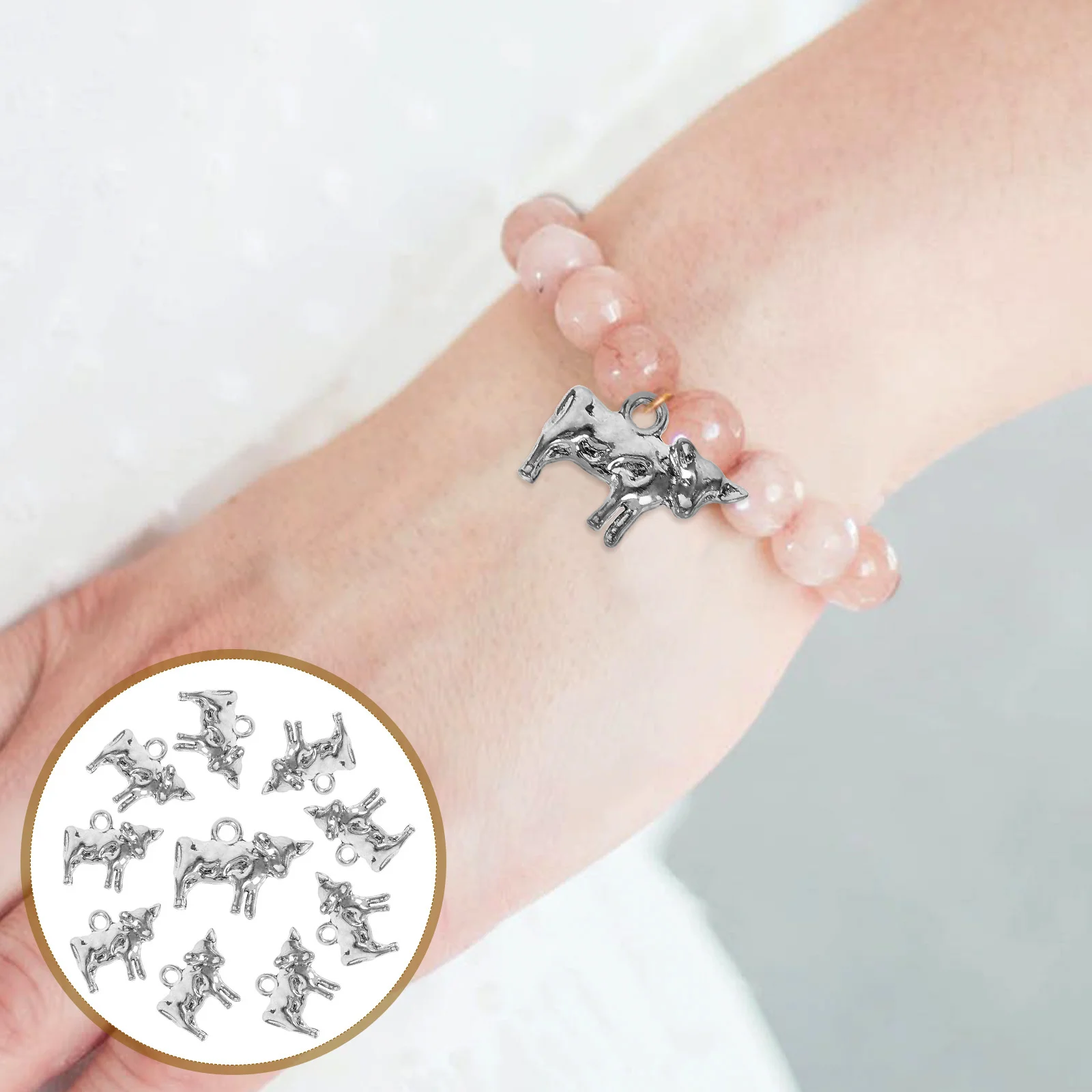 

10Pcs Alloy Cow Charms Vintage Cow Shaped Pendants for DIY Jewelry Making Craft Projects Necklaces Earrings Keychain Accessories
