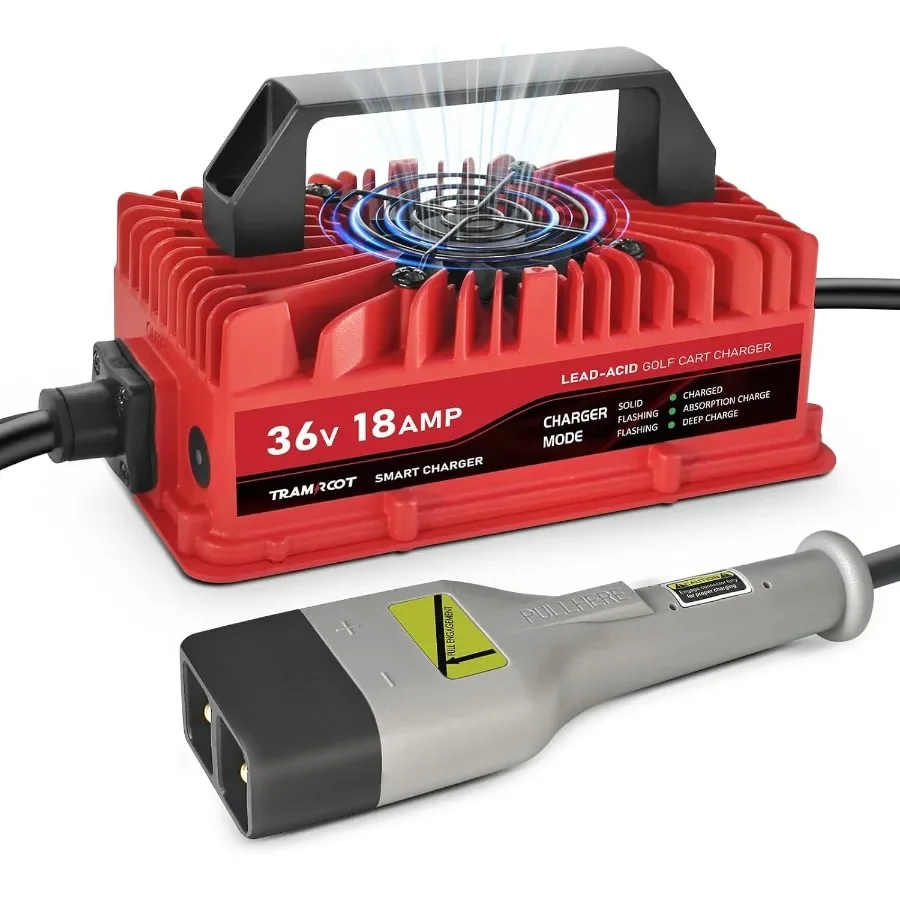 

Зарядное устройство для гольф-кара на 18 А для свинцово-кислотных аккумуляторов EZGO TXT на 36 В с улучшенной вилкой типа D