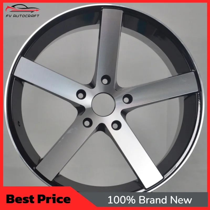 

【2026】Factory Direct Supply Retro 5Spoke Gloss Black Machined Lip Alloy Rims18 20 Inch Universal Fit For Most PassengerVehicles