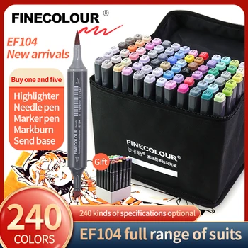 Finecolour EF104 12/24/36/48/60/72 renkler yüksek kaliteli çift kafalı alkol işaretleme kalemleri eskiz tasarımı çizim işaretleyici sanat malzemeleri