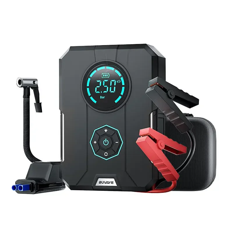 2024 new 4 In 1 Car Jump Starter Supplier Air Pump Power Bank  Air Compressor Cars Battery Starters Auto Starting Tyre Inflator