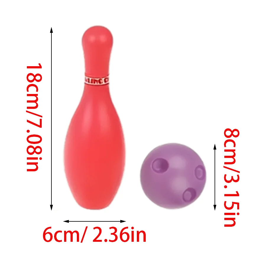 2set Mini Bowling Kit Leisure Sports Physical Exercise Hand-Eye Coordination Training Tool for Backyard Indoor Outdoor Party XJM