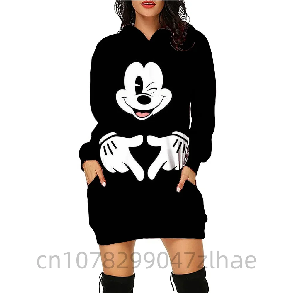 New Mickey Mouse Minnie Hoodie Fashion Disney Dress Sportswear Dress 3D Full Print Fashion Women's Hoodie Kpop y2k