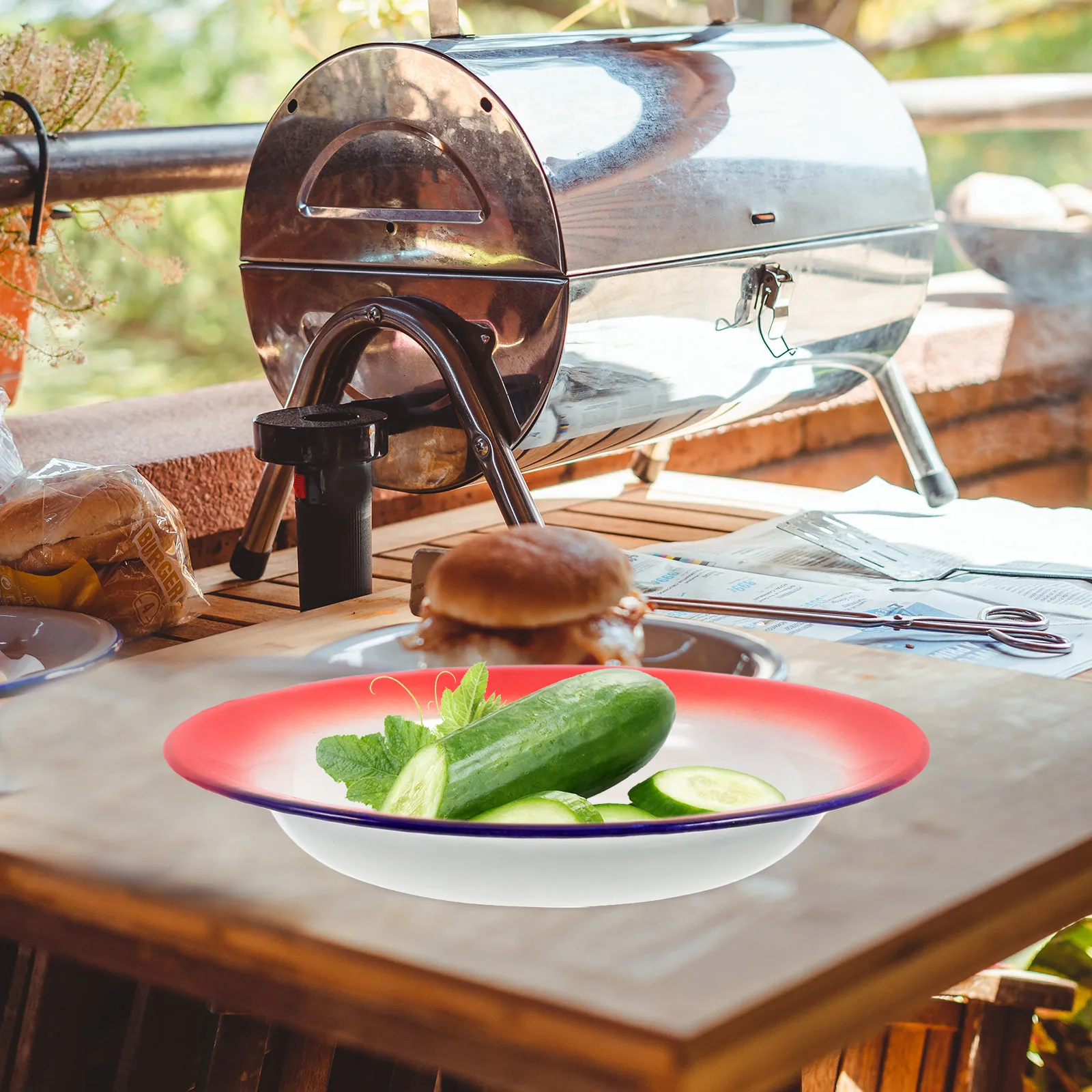 

2Pcs Retro Enamel Plates Vintage Style Serving Dish for Food Snacks Fruits Vegetables Decorative Kitchen Tableware Home Hotel