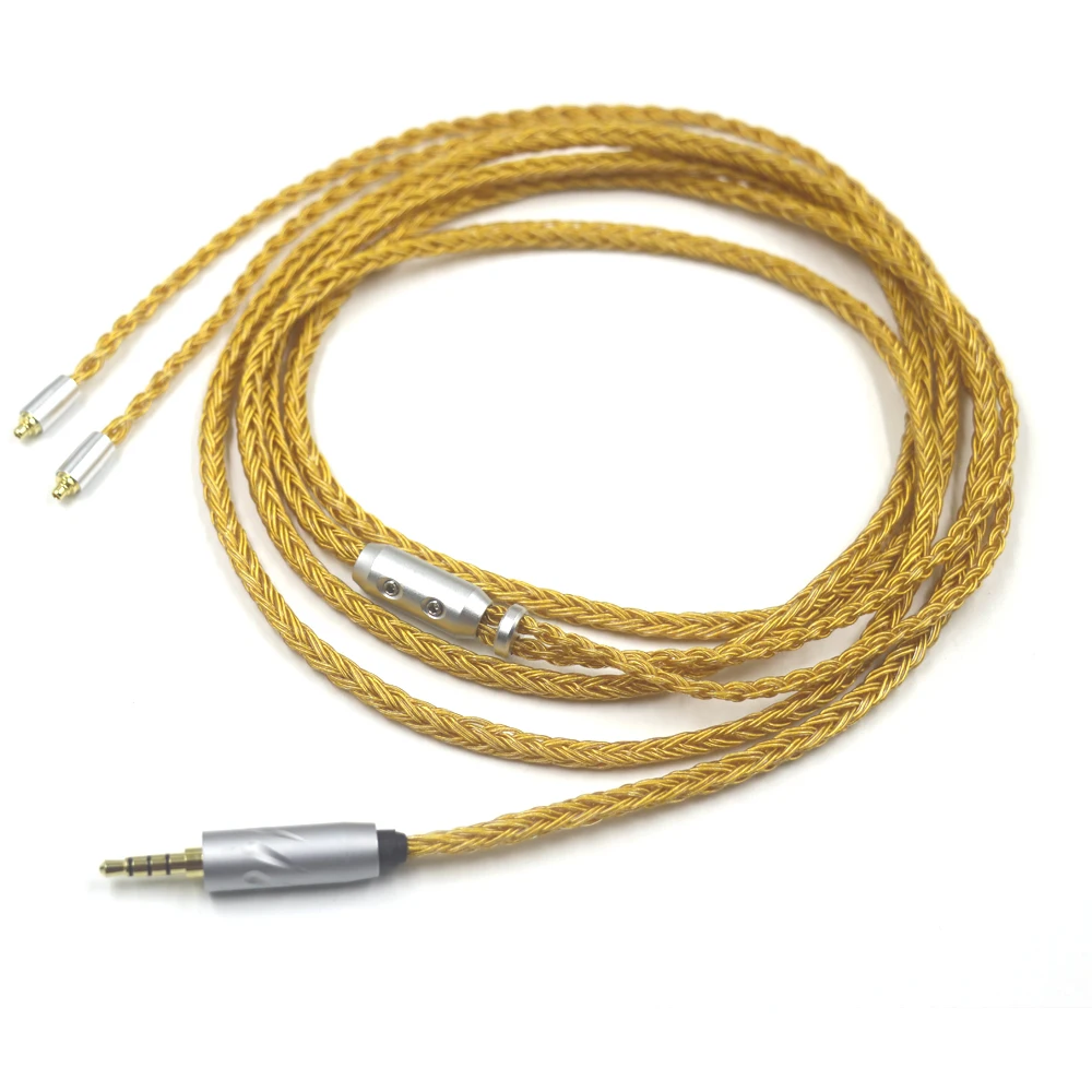 16 Core 99% Gold Plated Upgrade Balanced 2.5mm 4.4 6.5 XLR stereo Earphone Cable For MMCX Sennheiser IE300 IE900