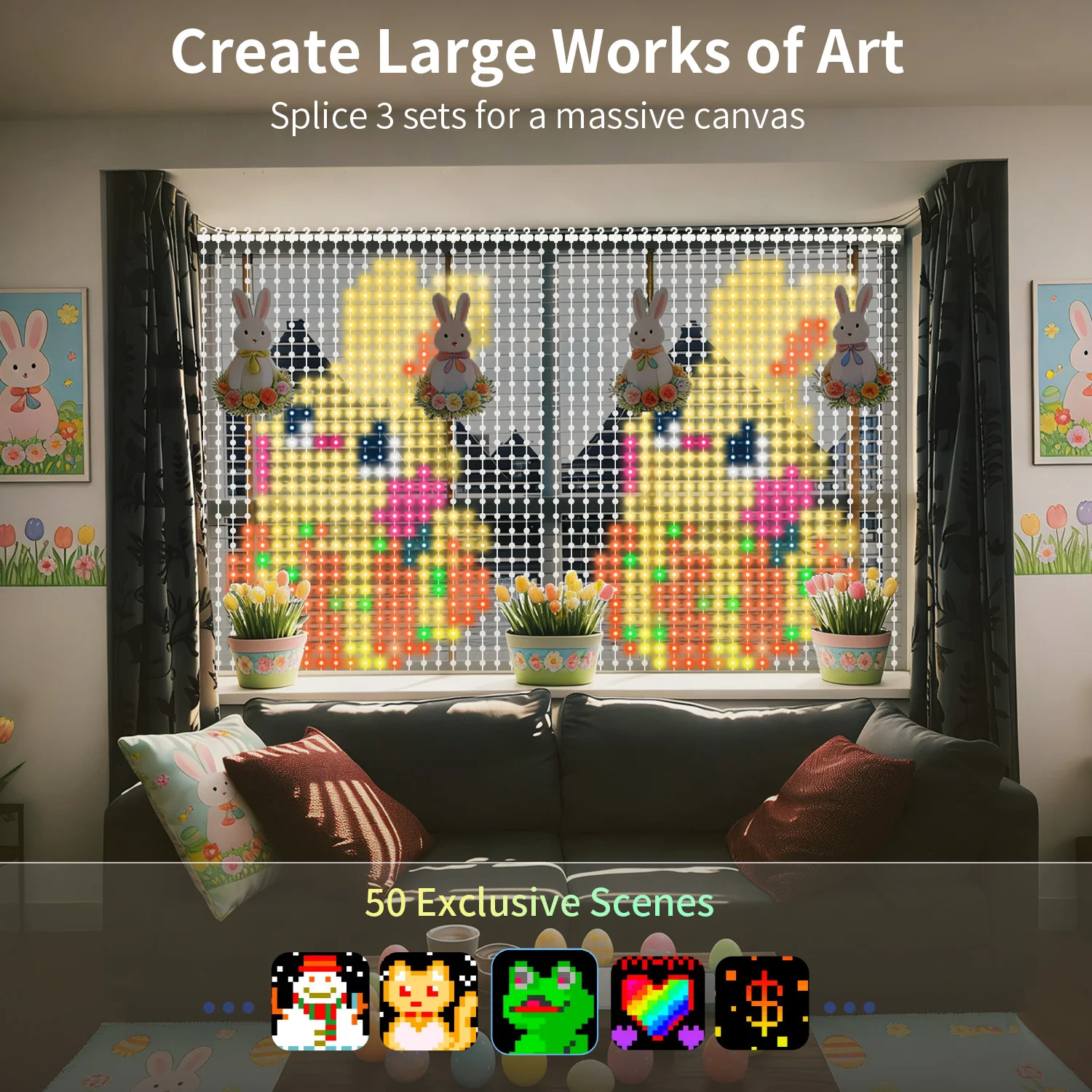 Smart Curtain Light String,400LED,APP Control, DIY Color Text Patterns,Surprise Gift,Wedding Party Decoration.