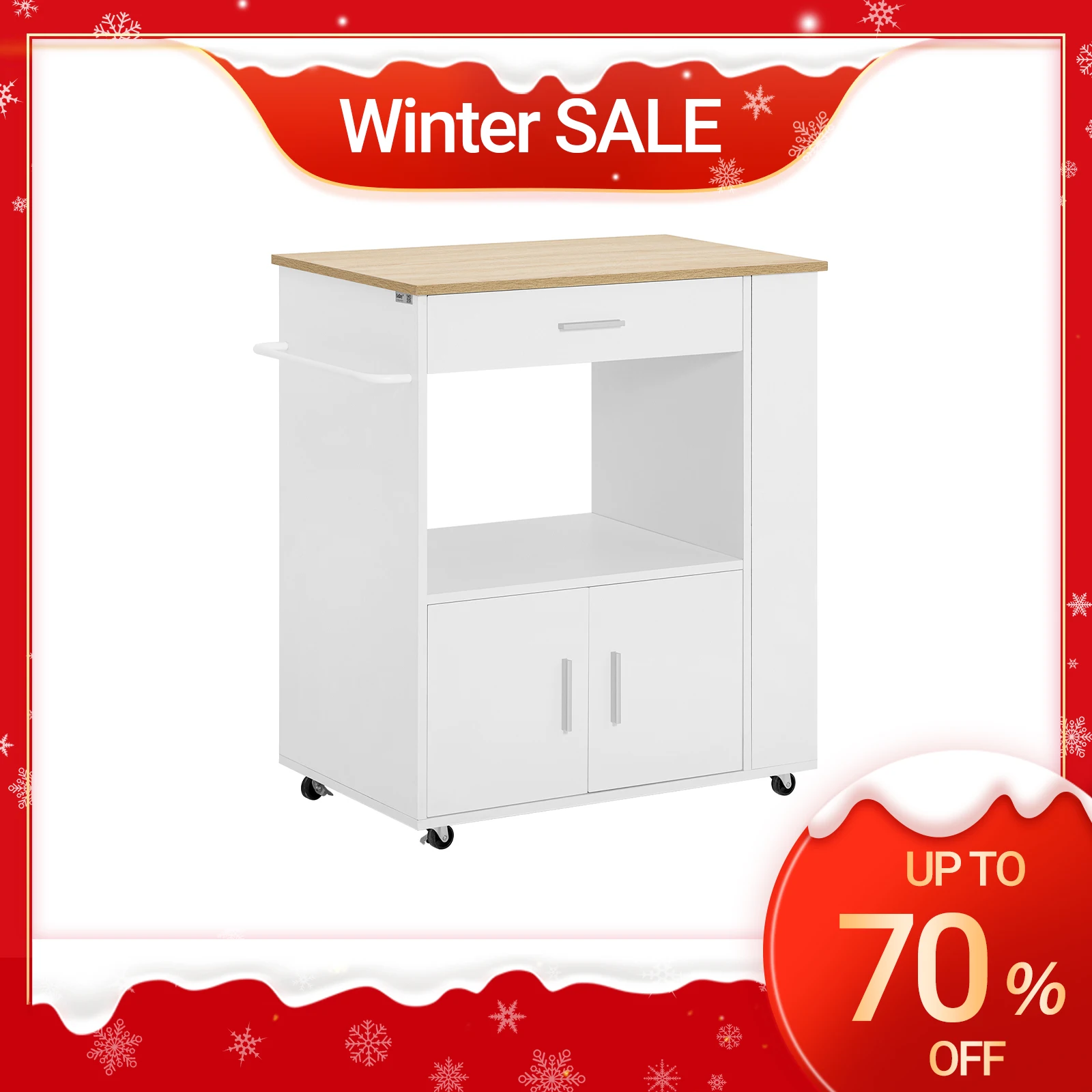 SoBuy FKW113 carrello da portata carrello da cucina stretto isola da cucina su ruote armadio a microonde carrello per cucina