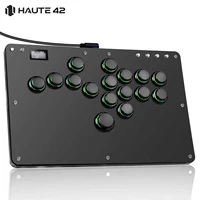 Controlador Hitbox sin palanca con borde de botón Haute42 R16, controlador de palo Arcade sin pegatinas para PC/PS4/PS5/Steam Hitbox Fightstick