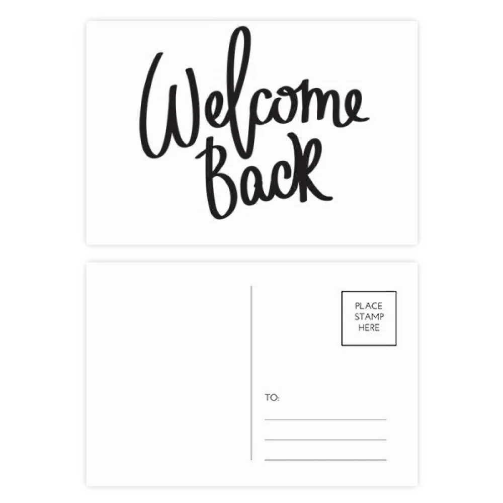 Welcome Back Quote Postcard Set Birthday Mailing Thanks Greeting Card