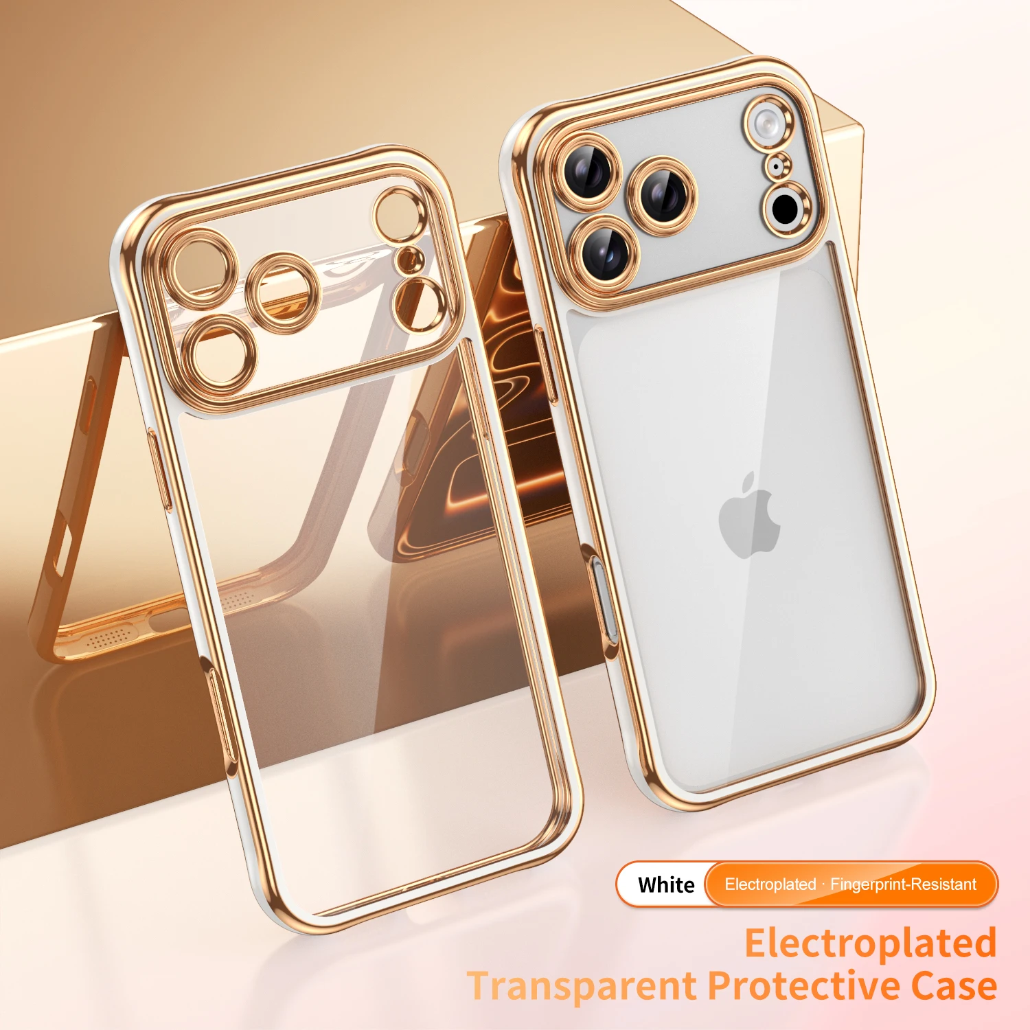 Luxuriöse, galvanisierte, weiche Stoßfänger-Schutzhülle für iPhone 17 16 15 14 13 Pro Max Plus 17E mit Linsenschutz und stoßfester Hart-PC-Abdeckung