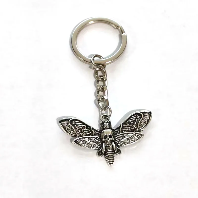 1pcs Death Moth Vintage Sugar Skull Gothic Butterfly Rock Emo Goth Hiphop Women Men Jewelry Accessories Keychain