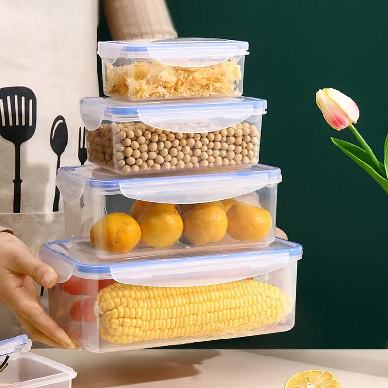 Food Storage Containers Plastic Picnic Snack Meal Microwave Rerigerator Fruit Storage Box With Lid Leak Proof Sealed Container