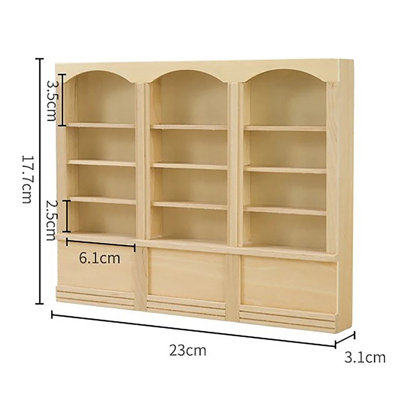 1/12 Doll House Model Furniture Accessories Black Walnut Coffee Cabinet Sideboard Miniatures Display Cabinet Showcase DIY Scene