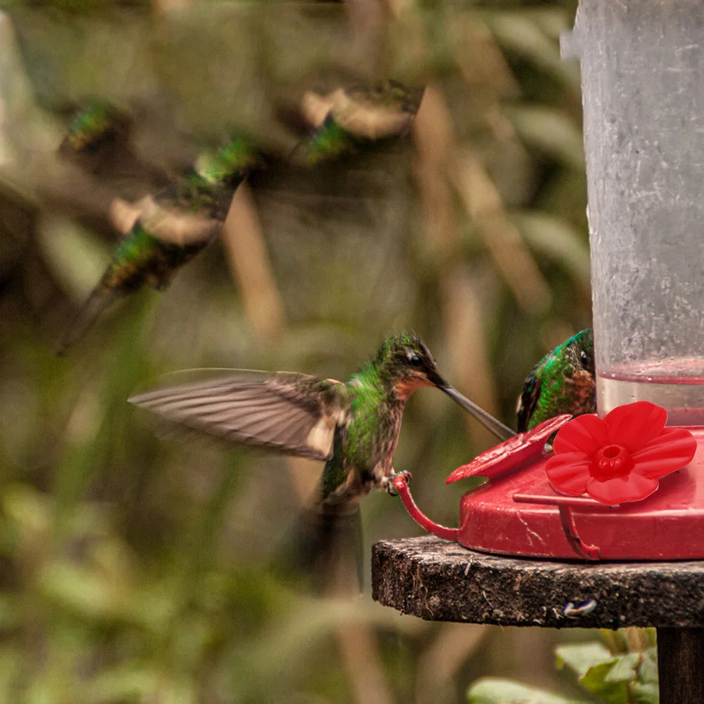 

30pcs Hummingbird Feeder Replacement Flowers Plastic Decorative Fittings For Bird Waterers Red Flower Design Feeder Parts Pet