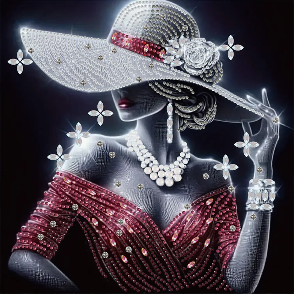 

30X30 см сверкающие украшения элегантный темперамент женщина DIY 5D кристалл специальной формы частичные алмазные наборы для рисования мозаика сверкающая