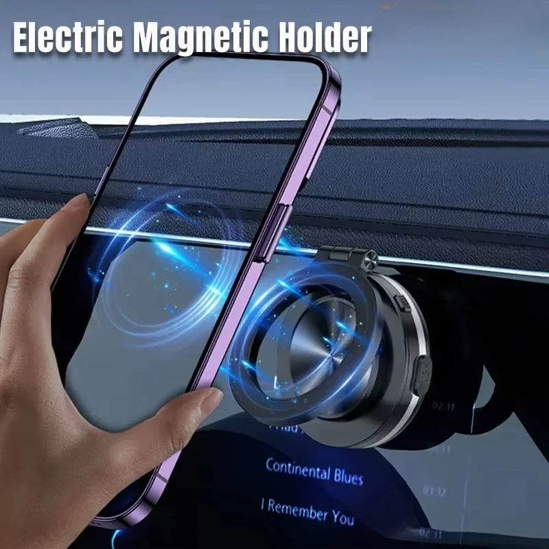 360° Rotation Magnetic Vacuum Car Phone Holder Suction Cup Foldable GPS Stand Bracket For Magsafe iPhone1614 13 12 Pro Max Mount image 2