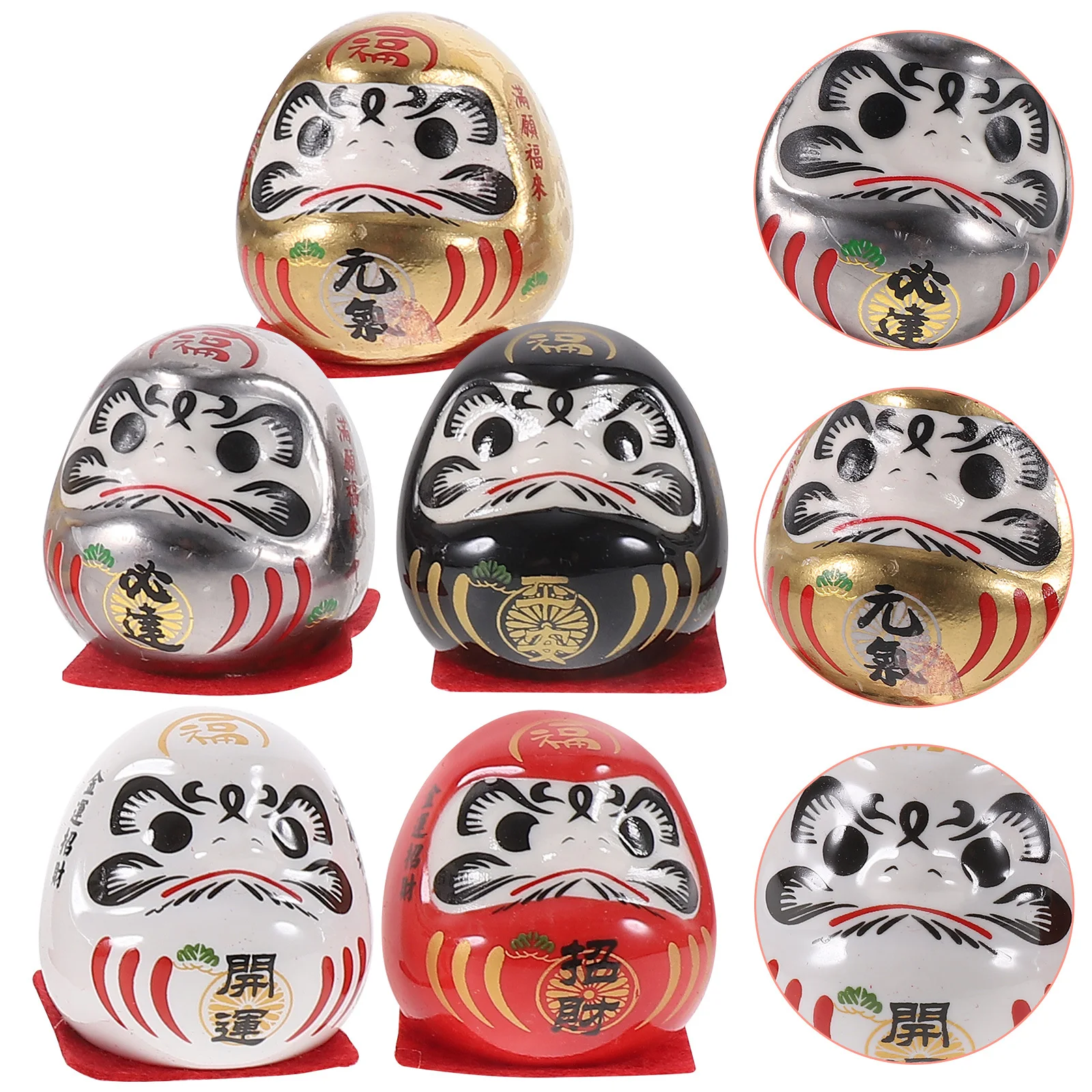 1Set Ceramic Statue Japanese Traditional Home Office Car Interior Dashboard Decoration Fortune Ornament Craft