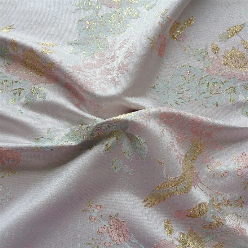 Gold thread jacquard Chinese-style brocade embroidery fabric for small clothing Hanfu vest