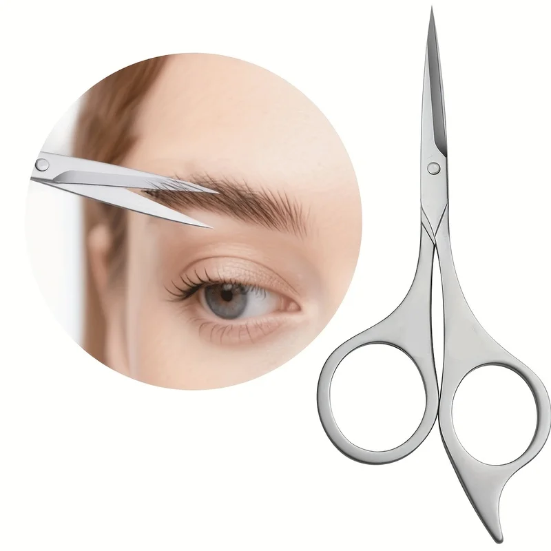 Professional Stainless Steel Scissors——Ergonomic Design｜High Precision、Sharp and Durable｜Suitable for Eyebrow Shaping、Eyelash Ca