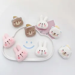Cartoon Rabbit and Bear Applique for Children, Headwear, Hair Clip Accessories, Dress, Scarf Decoration, 10 PCs/Lot