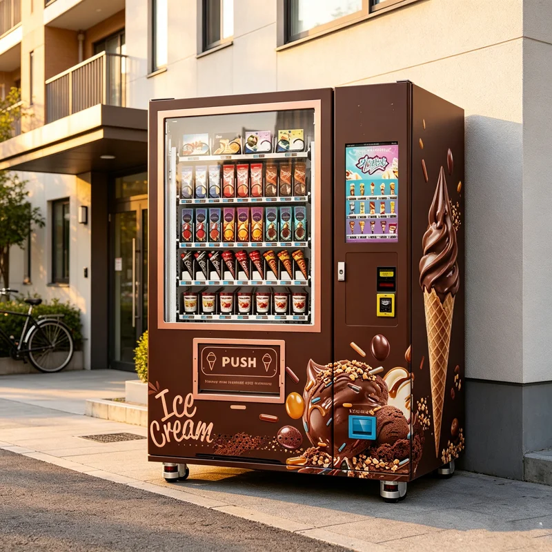 Automatic Ice Lollies Vending Machine Drinks Snacks Combo Water Automatic Frozen Food Ice Cream Vending Machine with MDB Custom