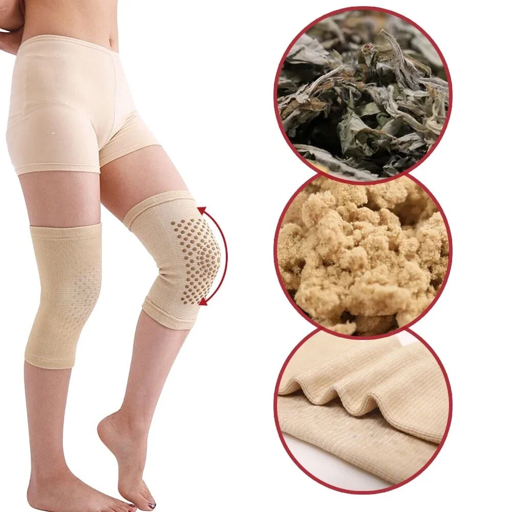 2pcs Self Heating Knee Pads Relieve Pain Improve Blood Circulation Breathable Warm Wormwood Knee Pad Knee Massager Leg Fot Warme