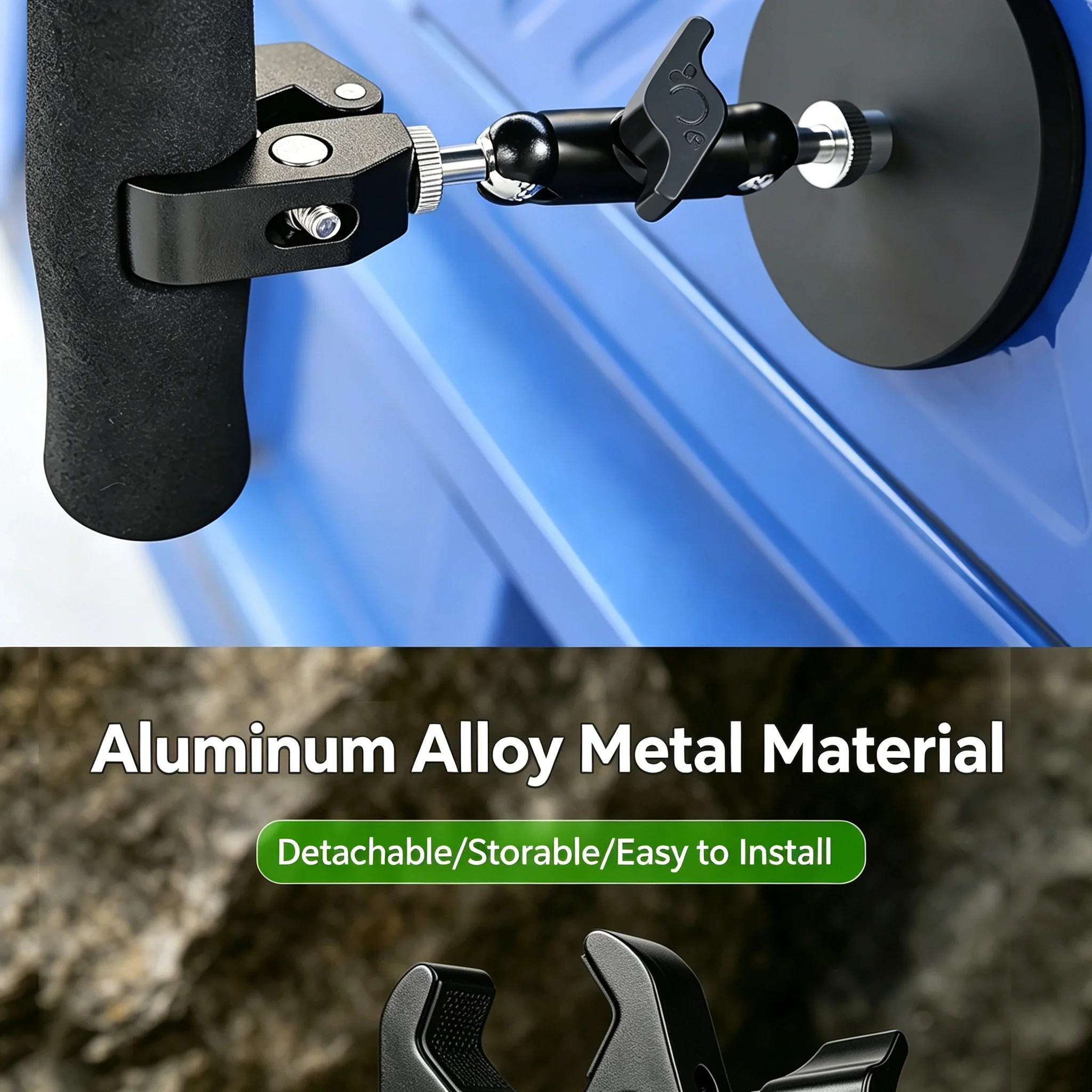 360 Grad Drehbare Metall-Magnetklemme Multifunktionales Aufbewahrungsregal für Regenschirm Taschenlampe Stabile Befestigungszubehör – Detail 6