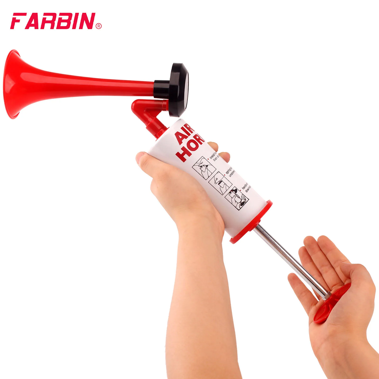 FARBIN Super Loud Horn Hand Pump Air Horn Soccer Ball Fans Horn For Boating Sports Events Parties Birthdays Atmosphere Tool