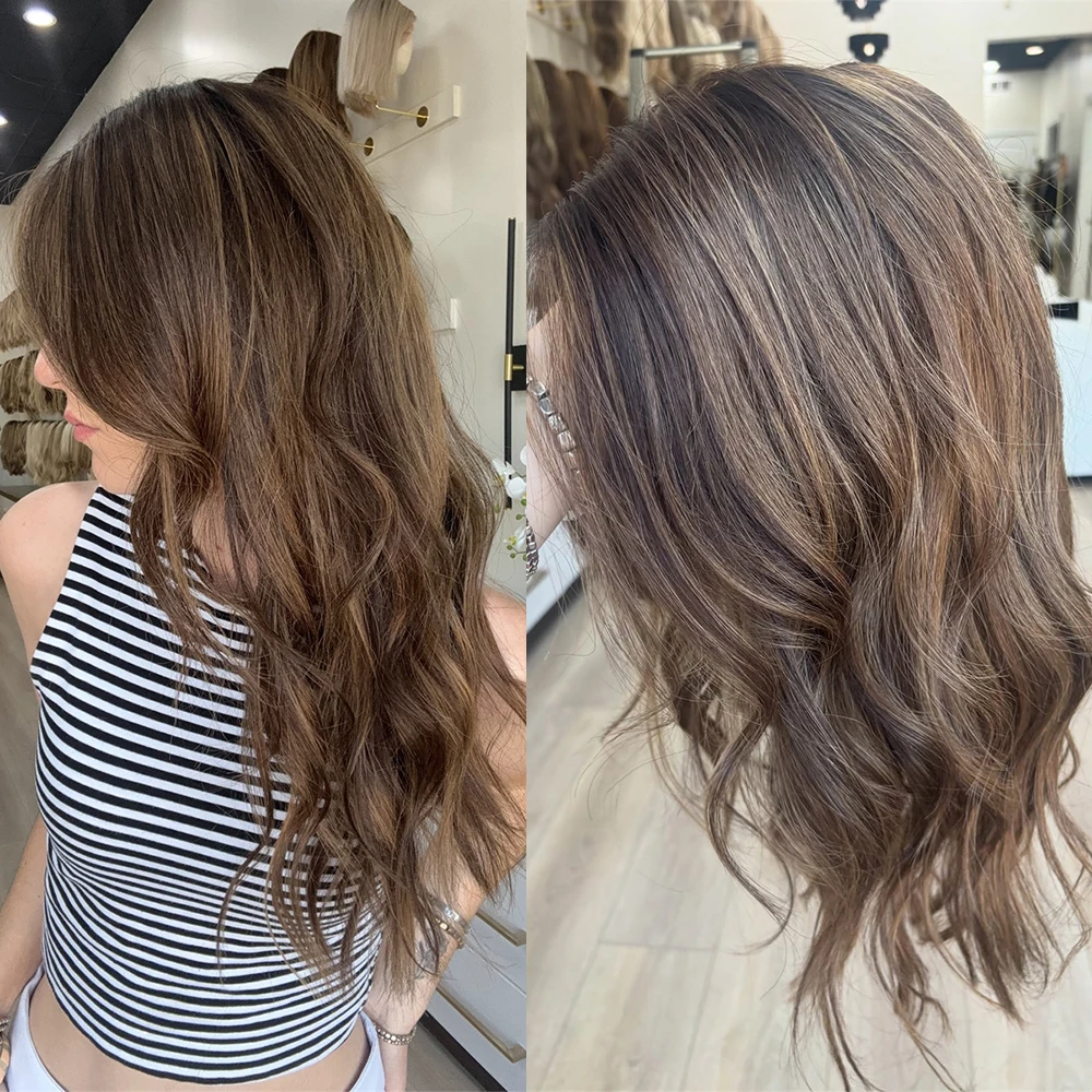 

Long Brown Chocolate Wavy Wig Brunette Futura Lace Front Wig Heat-Resistant Synthetic Fiber for Women&Beginners Daily Party Use