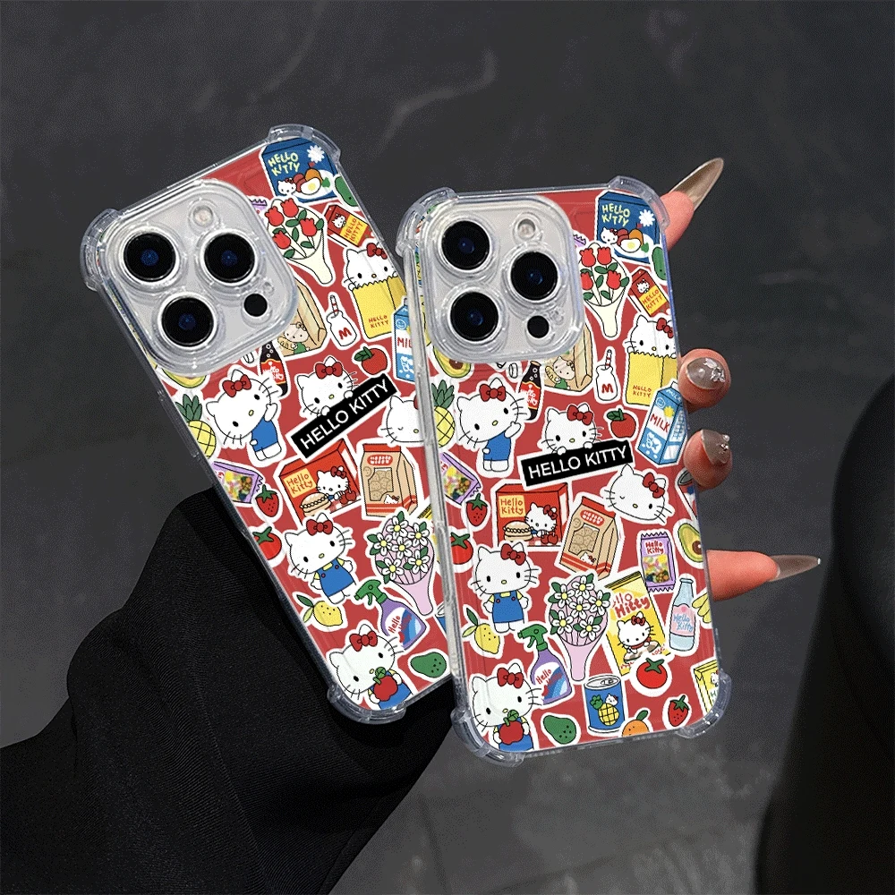 

Чехлы для мобильных телефонов Hello Kitty Cat для IPhone 16, IPhone 16/15/14/13/12/11/x/xs/xs Max, женский прозрачный чехол для телефона, подарок Hello Kitty