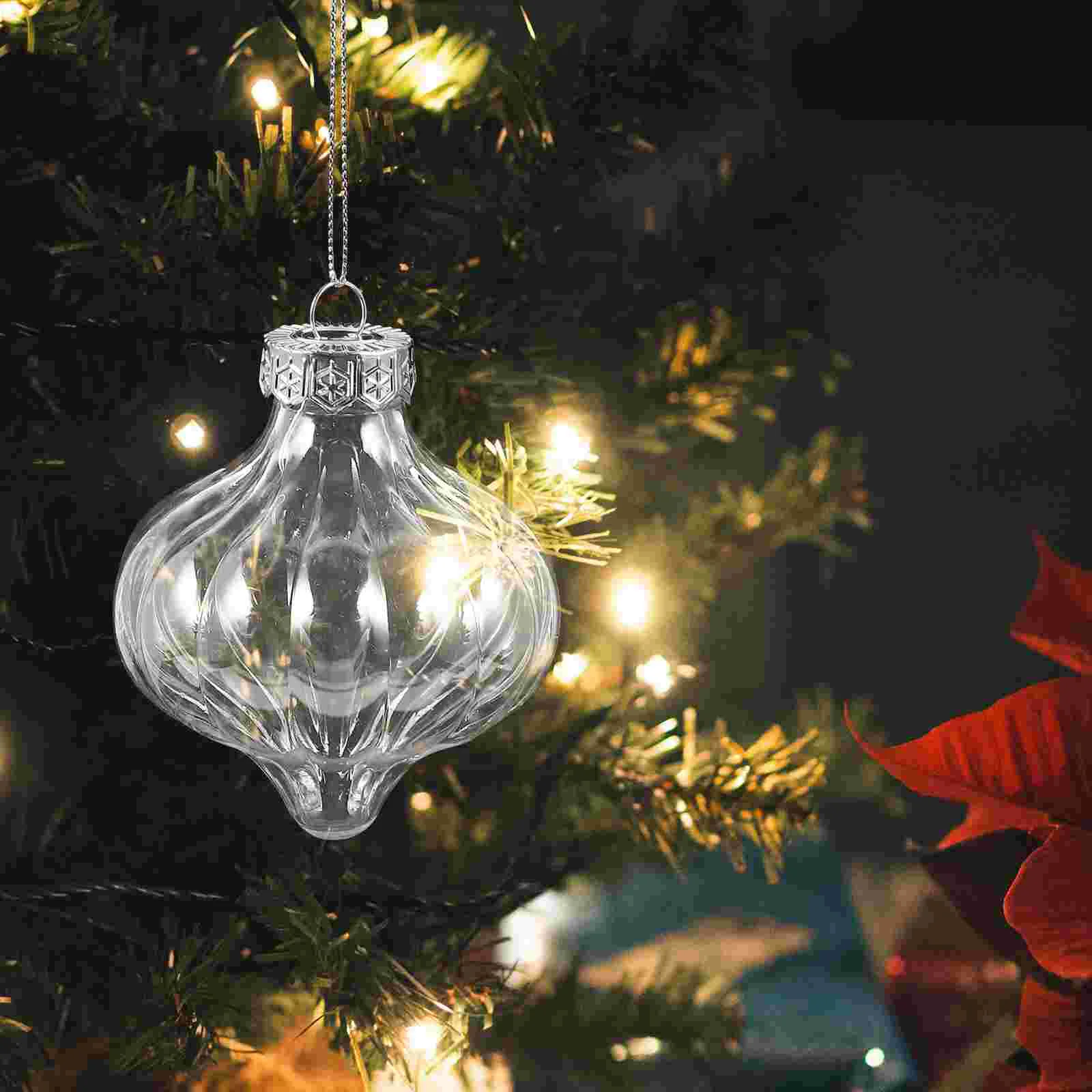 

Clear Christmas Ornaments Mini Tree Xmas Hanging Decorations Plastic