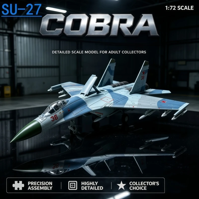 1/72 Creative Series New Painting SU-27 Multi-Role Fighter Building Blocks Pre-colored Aircraft Kit DIY Toys For Military Hobby