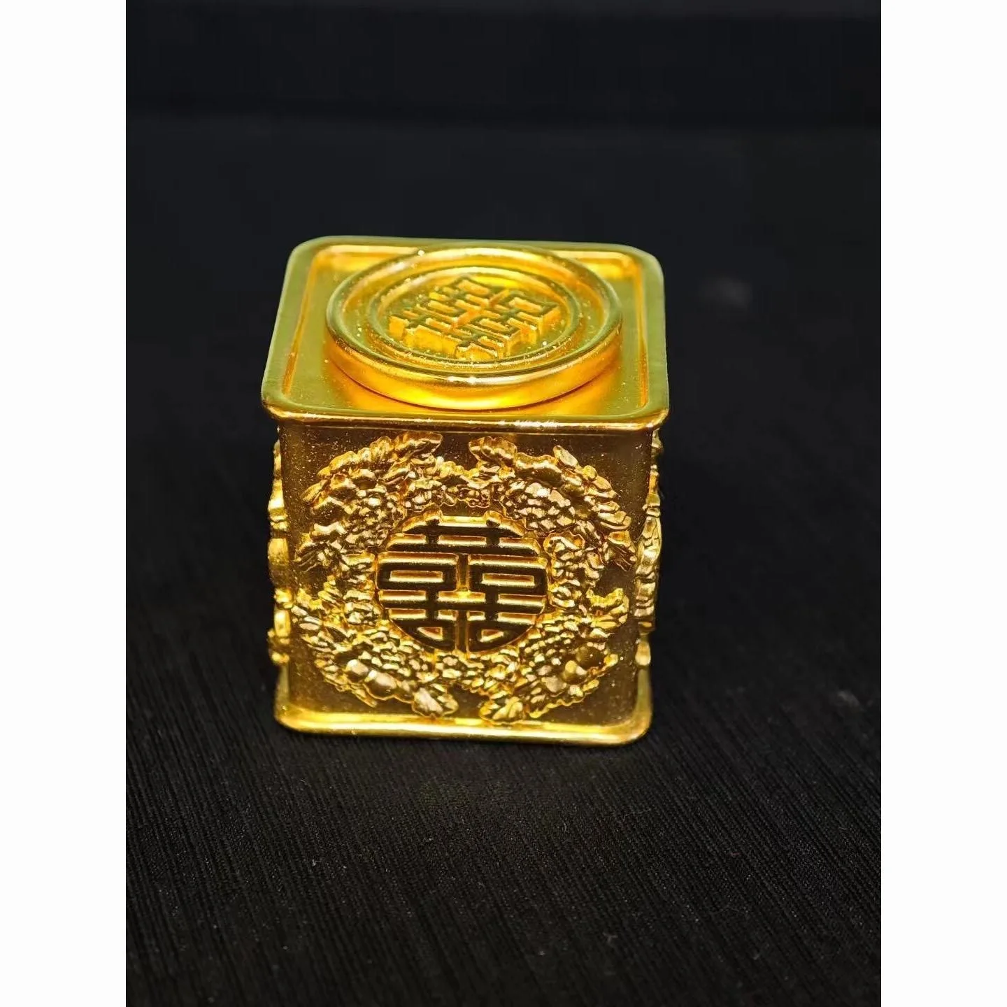

Chinese Style Double XI Biscuit Box Shape Piggy Bank Ornament Jewelry Gifts