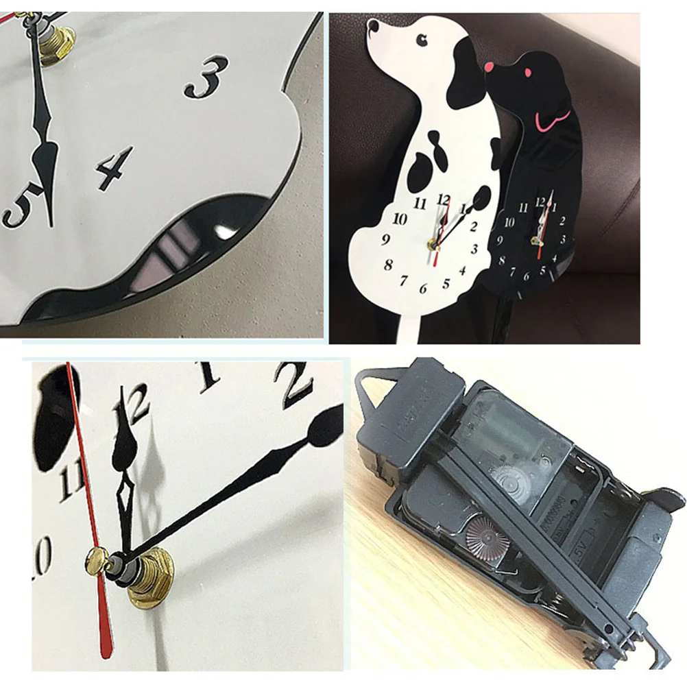 

Creative Acrylic Cartoon Tail Wagging Labrador Dog Pattern Wall Clock for Room Kitchen Bedroom Office Lovely Acrylic Bracket